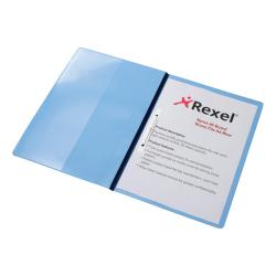 Cheap Stationery Supply of Rexel Nyrex Boardroom Flat Bar File Semi-rigid with Inside Front Full Pocket A4 Blue 13035BU Pack of 5 009816 Office Statationery
