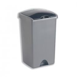 Cheap Stationery Supply of Addis Lift Up Lid Bin Plastic 50 Litres Metallic Silver 015381 015381 Office Statationery