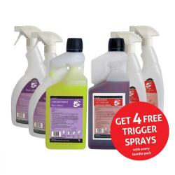 Cheap Stationery Supply of 5 Star Facilities (1 Litre) Floor Cleaner + 2-in-1 Toilet + Washroom Cleaner FREE 750ml Trigger Bottles 937575-XXX Office Statationery