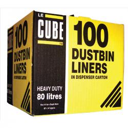 Cheap Stationery Supply of Le Cube Dustbin Liners in Dispenser Box 92 Litre Capacity 1474x864mm Black RY00483 Pack of 100 112714 Office Statationery