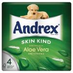 Andrex AloeVera Toilet Rolls 2-Ply 240 Sheets White (1 x Pack of 4 Rolls) M02073