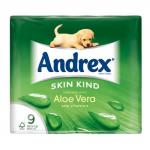 Andrex Toilet Rolls 2-Ply 160 Sheets Aloe Vera Rippled (1 x Pack of 9 Rolls) Ref M01388 1102160