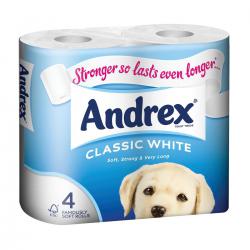 Cheap Stationery Supply of Andrex Toilet Rolls Classic Clean 2-ply 124x104mm 200 sheets White 1102040 Pack of 4 112929 Office Statationery