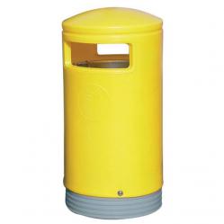 Cheap Stationery Supply of Outdoor Hooded Top Bin 110 Litres Easy Clean Yellow 124497 Office Statationery