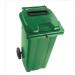Wheeled Bin UV Stabilised Polyethylene with Rear Wheels Lid Lock 120 Litre Capacity 480x555x930mm Green