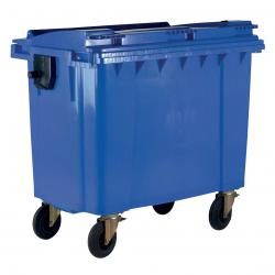 Cheap Stationery Supply of Four Wheeled Bin UV Stabilised Polyethylene 770 Litres 55kg 1350x770x1360mm Blue 124567 Office Statationery