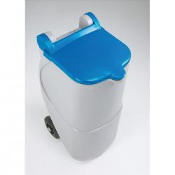 Cheap Stationery Supply of Designer Mobile Recycling Wheelie Bin for Paper 90 Litre Capacity 420x500x930mm Blue 124600 Office Statationery