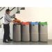 Designer Mobile Recycling Wheelie Bin for Cans 90 Litre Capacity 420x500x930mm Red