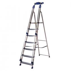Cheap Stationery Supply of Tradesman Platform Step Ladder 7 Steps Capacity 150kg Silver/Blue 124694 Office Statationery