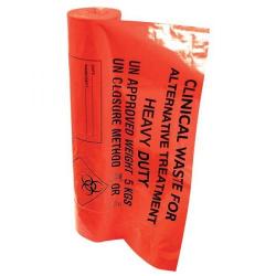 Cheap Stationery Supply of Waste Bags Clinical Heavy Duty Capacity 12kg 90 Litres Orange (1 x Roll of 50 Bags) ATHD/12 Office Statationery