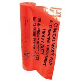 Waste Bags Clinical Heavy Duty Capacity 12kg 90 Litres Orange (1 x Roll of 50 Bags) ATHD/12