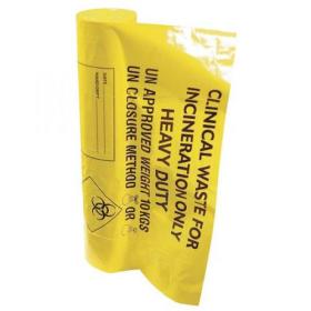 Waste Bags Clinical Heavy Duty Capacity 12kg Yellow (Pack of 50 Bags) CEHD/12