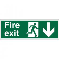 Cheap Stationery Supply of PrestigeSign 2mm 300x100 FireExit Running Right &Arrow Down ACSP124300x100 *Up to 10 Day Leadtime* 135624 Office Statationery