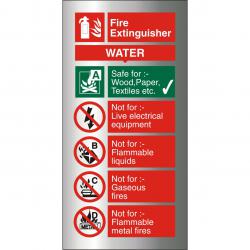 Cheap Stationery Supply of Brushed Alu Comp Sign 100x200 1.5mm S/A Fire ExtinguisherWater BAFF091100x200 *Up to 10 Day Leadtime* 135639 Office Statationery