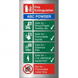 Cheap Stationery Supply of Brushed Alu Sign 100x200 1.5mm S/A FireExtinguisherABC Powder BAFF092100x200 *Up to 10 Day Leadtime* 135640 Office Statationery