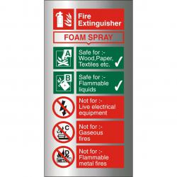 Cheap Stationery Supply of Brushed Alu Sign 100x200 1.5mm S/A FireExtinguisherFoam Spray BAFF094100x200 *Up to 10 Day Leadtime* 135642 Office Statationery