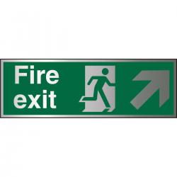 Cheap Stationery Supply of BrushedAlu Sign 1.5mm S/A FireExit Man Run Right&Arrow BASP316*Up to 10 Day Leadtime* 135659 Office Statationery