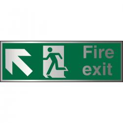 Cheap Stationery Supply of Brushed Alu Sign 1.5mm S/A FireExit Man Run Left&Arrow BASP317*Up to 10 Day Leadtime* 135660 Office Statationery