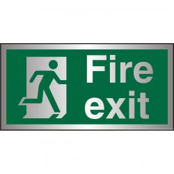 Cheap Stationery Supply of Brushed Alu Sign 300x150 1.5mm Alu S/A FireExit Man Run Right BASP318300x150 *Up to 10 Day Leadtime* 135661 Office Statationery
