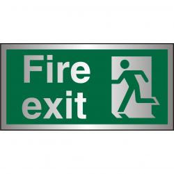 Cheap Stationery Supply of Brushed Alu Sign 300x150 1.5mm S/A FireExit Man Running Left BASP319300x150 *Up to 10 Day Leadtime* 135662 Office Statationery