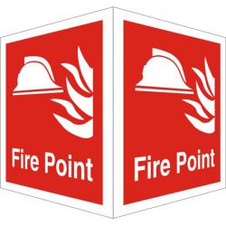 Cheap Stationery Supply of Protruding Fire Sign 2 faces 150x200 each 1mm Fire Point FF127SRP150x200 *Up to 10 Day Leadtime* 135885 Office Statationery