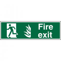 Cheap Stationery Supply of NHS Compliant Sign 600x200 1mm Fire Exit Man Running Left HSP083SRP600x200 *Up to 10 Day Leadtime* 135920 Office Statationery