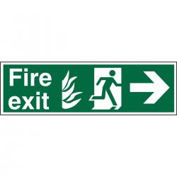 Cheap Stationery Supply of NHS Sign 600x200 1mm FireExit Man Running&Arrow Right HSP121SRP600x200 *Up to 10 Day Leadtime* 135927 Office Statationery