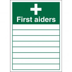 Cheap Stationery Supply of Warehouse Sign 600x400 Plastic First Aiders List of names KS007SRP400x600 *Up to 10 Day Leadtime* 135937 Office Statationery
