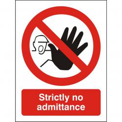Cheap Stationery Supply of Prohibition Sign 300x400 1mm Plastic Strictly no admittance P113SRP-300x400 *Up to 10 Day Leadtime* 136150 Office Statationery