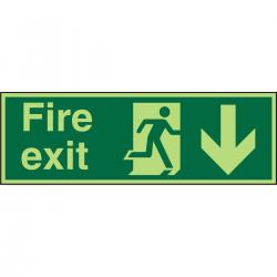 Cheap Stationery Supply of Photolum Sign 2mm 300x100 FireExit Man Run Right&Arrow Down PACSP124300x100 *Up to 10 Day Leadtime* 136194 Office Statationery