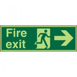 Cheap Stationery Supply of Photolum Sign 600x200 S/A FireExit Man Running&Arrow Right PSP121SAV600x200 *Up to 10 Day Leadtime* 136249 Office Statationery