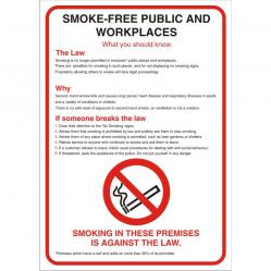 Cheap Stationery Supply of No Smoking Sign A2 S/A Vinyl Smoke-free Public & Work places SB015SAV-A2 *Up to 10 Day Leadtime* 136299 Office Statationery