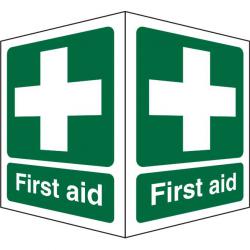 Cheap Stationery Supply of Protruding First Aid Sign 2 faces 150x200 each 1mm First Aid SP310SRP150x200 *Up to 10 Day Leadtime* 136341 Office Statationery