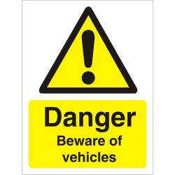 Cheap Stationery Supply of Warning Sign 300x400 1mm Plastic Danger Beware of vehicles W0127SRP300x400 *Up to 10 Day Leadtime* 136388 Office Statationery