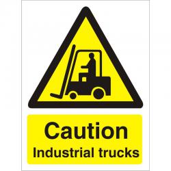Cheap Stationery Supply of Warning Sign 300x400 1mm Plastic Caution Industrial trucks W0135SRP300x400 *Up to 10 Day Leadtime* 136400 Office Statationery