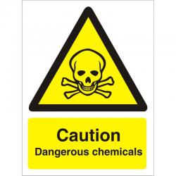 Cheap Stationery Supply of Warning Sign 300x400 1mm Plastic Caution Dangerous chemicals W0142SRP300x400 *Up to 10 Day Leadtime* 136403 Office Statationery