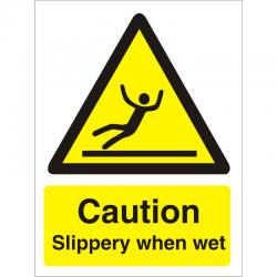 Cheap Stationery Supply of Warning Sign 300x400 1mm Plastic Caution Slippery when wet W0179SRP300x400 *Up to 10 Day Leadtime* 136411 Office Statationery