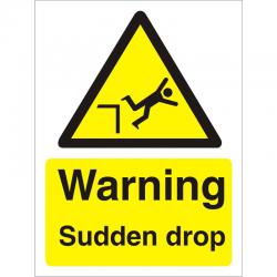 Cheap Stationery Supply of Warning Sign 300x400 1mm Plastic Warning - Sudden drop W0181SRP-300x400 *Up to 10 Day Leadtime* 136415 Office Statationery