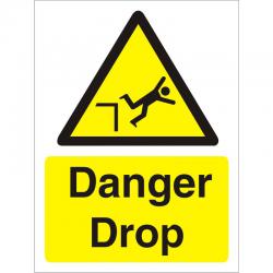 Cheap Stationery Supply of Warning Sign 300x400 1mm Semi Rigid Plastic Danger drop W0182SRP-300x400 *Up to 10 Day Leadtime* 136417 Office Statationery