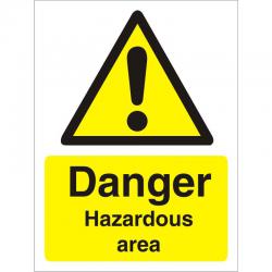 Cheap Stationery Supply of Warning Sign 300x400 1mm Plastic Danger - Hazardous area W0191SRP-300x400 *Up to 10 Day Leadtime* 136426 Office Statationery