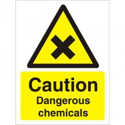 Cheap Stationery Supply of Warning Sign 300x400 1mm Plastic Caution Dangerous chemicals W0200SRP300x400 *Up to 10 Day Leadtime* 136443 Office Statationery