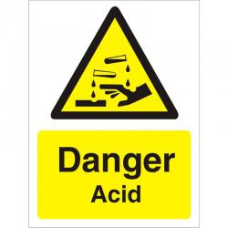 Cheap Stationery Supply of Warning Sign 300x400 1mm Semi Rigid Plastic Danger - Acid W0207SRP-300x400 *Up to 10 Day Leadtime* 136457 Office Statationery