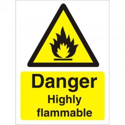 Cheap Stationery Supply of Warning Sign 300x400 1mm Plastic Danger - Highly flammable W0212SRP-300x400 *Up to 10 Day Leadtime* 136466 Office Statationery