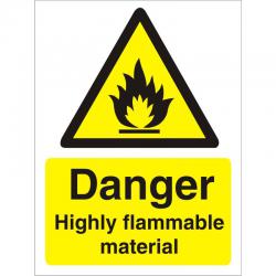 Cheap Stationery Supply of Warning Sign 300x400 1mm Danger Highly flammable material W0213SRP300x400 *Up to 10 Day Leadtime* 136468 Office Statationery