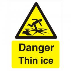 Cheap Stationery Supply of Warning Sign 300x400 1mm Plastic Danger - Thin ice W0248SRP-300x400 *Up to 10 Day Leadtime* 136492 Office Statationery