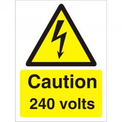Cheap Stationery Supply of Warning Sign 300x400 1mm Plastic Caution - 240 volts W0250SRP-300x400 *Up to 10 Day Leadtime* 136496 Office Statationery