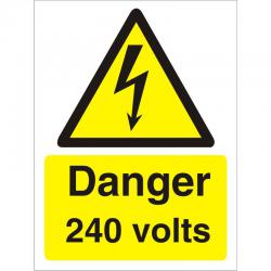 Cheap Stationery Supply of Warning Sign 300x400 1mm Plastic Danger - 240 volts W0251SRP-300x400 *Up to 10 Day Leadtime* 136498 Office Statationery