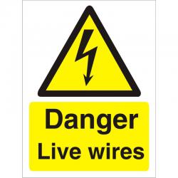 Cheap Stationery Supply of Warning Sign 300x400 1mm Plastic Danger - Live wires W0257SRP-300x400 *Up to 10 Day Leadtime* 136500 Office Statationery