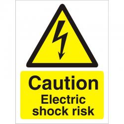 Cheap Stationery Supply of Warning Sign 300x400 1mm Plastic Caution Electric shock risk W0259SRP300x400 *Up to 10 Day Leadtime* 136504 Office Statationery