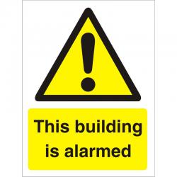 Cheap Stationery Supply of Warning Sign 300x400 1mm Plastic This building is alarmed W0279SRP-300x400 *Up to 10 Day Leadtime* 136514 Office Statationery